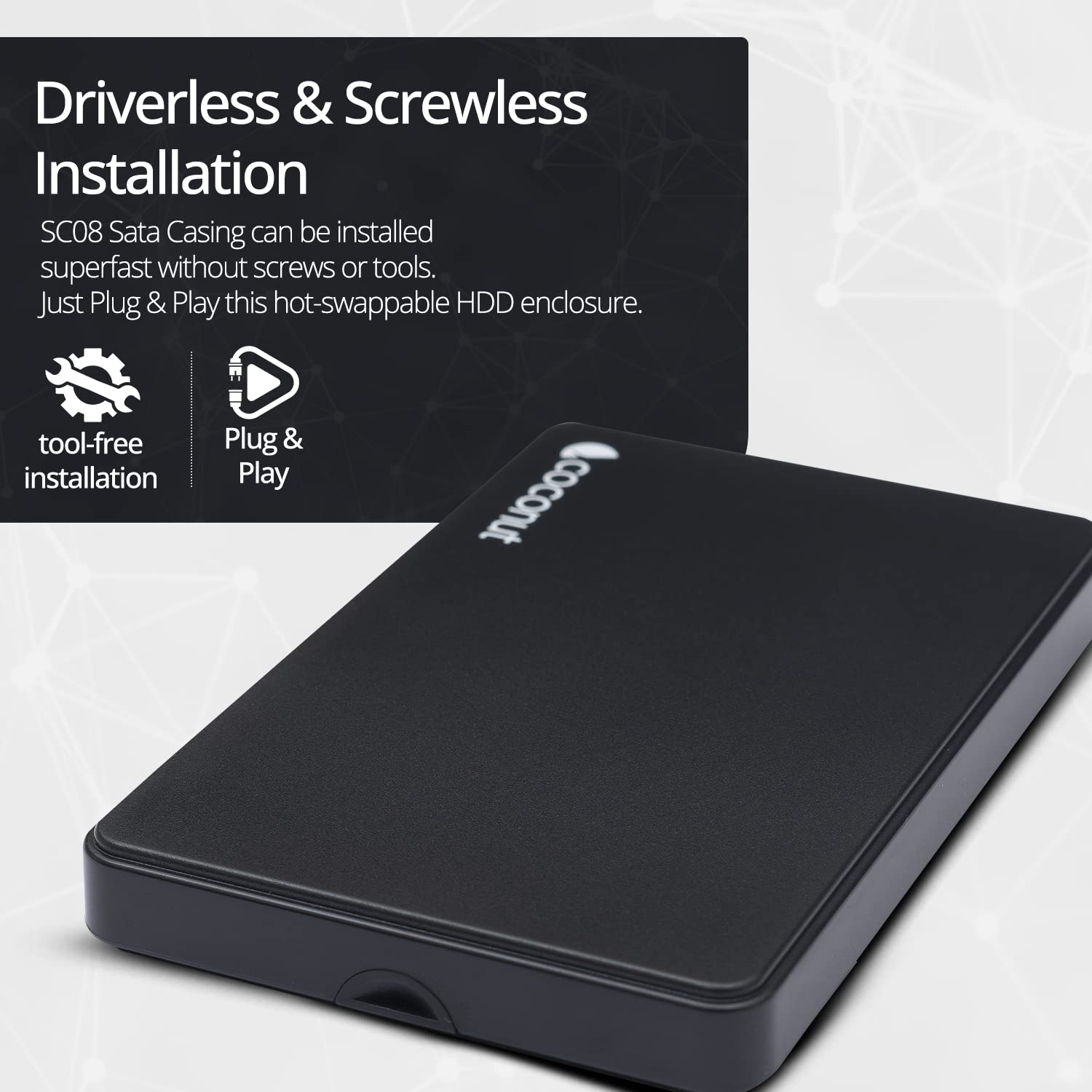 Coconut SC08 2.5inch SSD/HDD Sata Case Data Enclosure USB 3.0