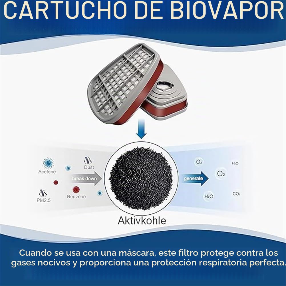 Mascarilla de cara completa, con filtro de protección de objetivo, máscara de pintura para pulverización de color, vapor orgánico, polvo, máscara de pintura para pulverización de pintura, grafito