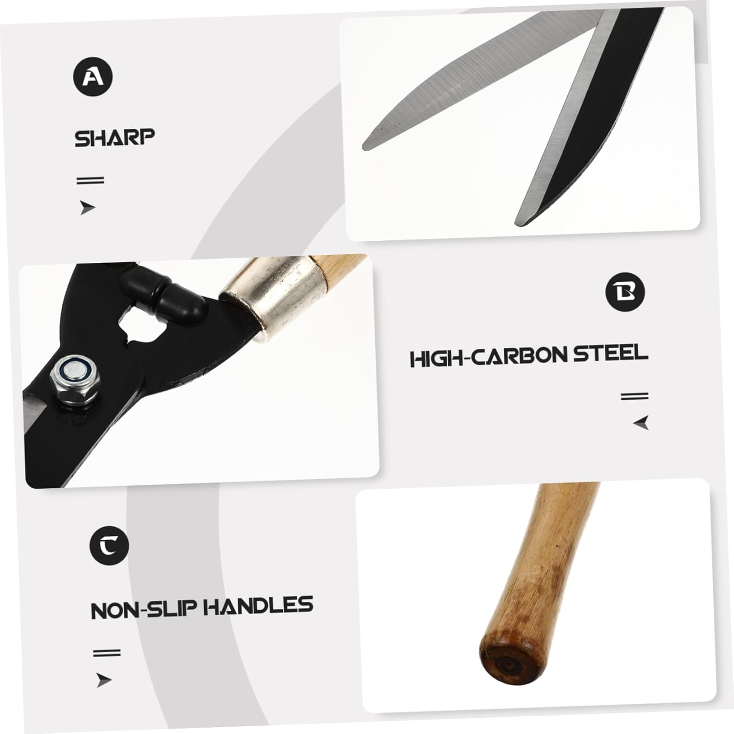 High Carbon Steel Pruning Shears Garden Clippers Hedge Trimmer Plant Shears Fence Scissors