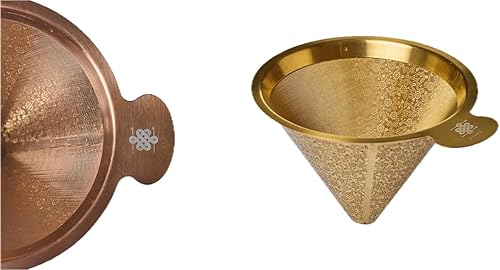Miniatura 7 de ATHIA Gotero dorado, filtro de café de acero inoxidable, filtro sin papel, filtro de café reutilizable, compatible con cafeteras MSOT (oro rosa,