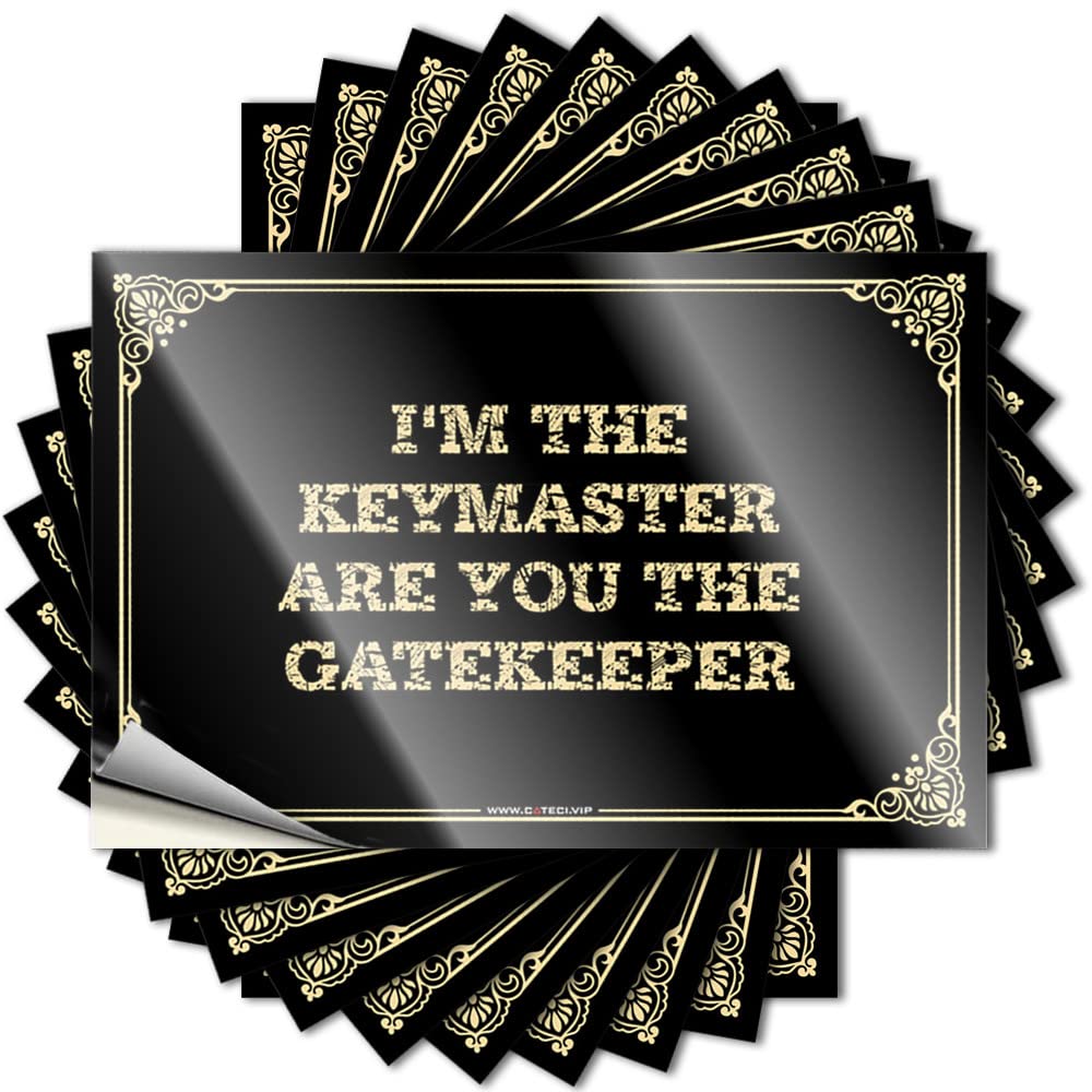 Sets, Saying Funny Wall Quote Stickers, Western No Residue Decals for Luggage | Friends Party Favor Custom I'm The Keymaster are You The Gatekeeper(12X18CM)
