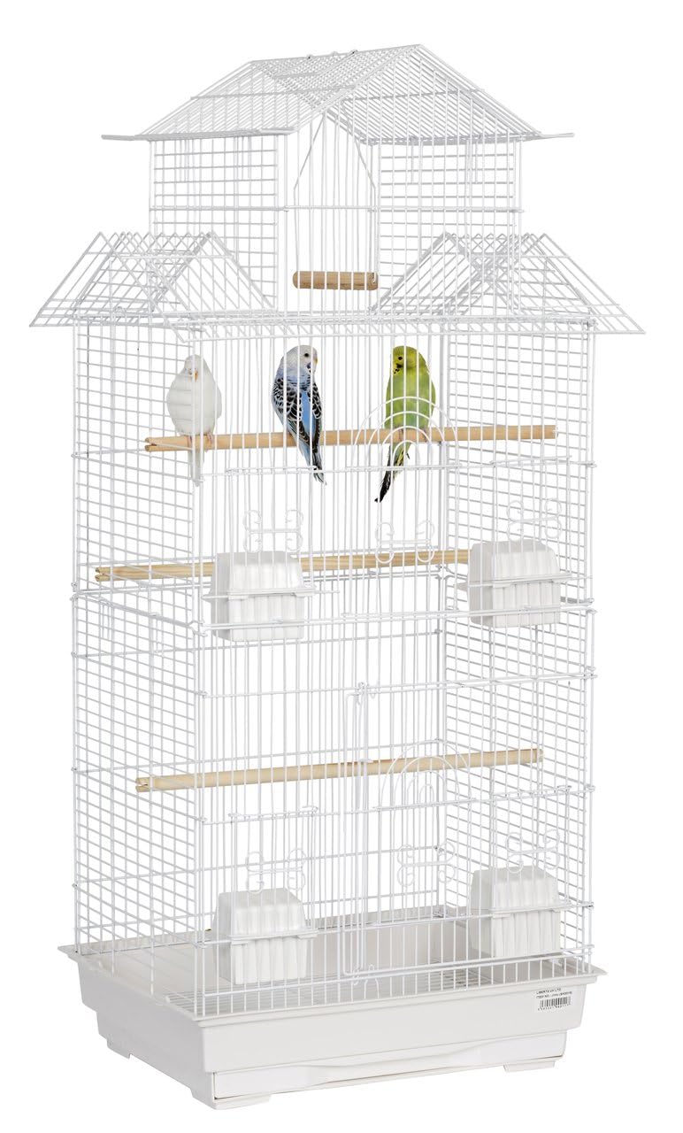 Bird cage for Budgies,Finches,Love Birds,with Cuttlefish BoneHolder,Cuttlefish Bone,3perch,4 Cups (47.5x36x104 cms)-Colors May Vary - Without Accessories 3
