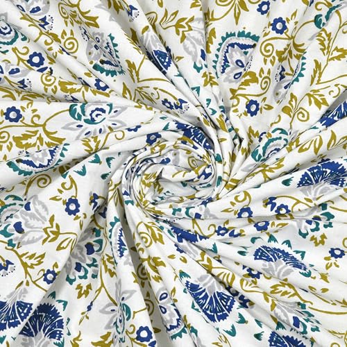 Image of ElanorHomes 180 TC Pure Cotton Pillow Covers Set of 2, Bedroom Pillows with Zip Closure, Soft Smooth Cool Breathable Pillowcases for Home (Blue Shalimar Glow)