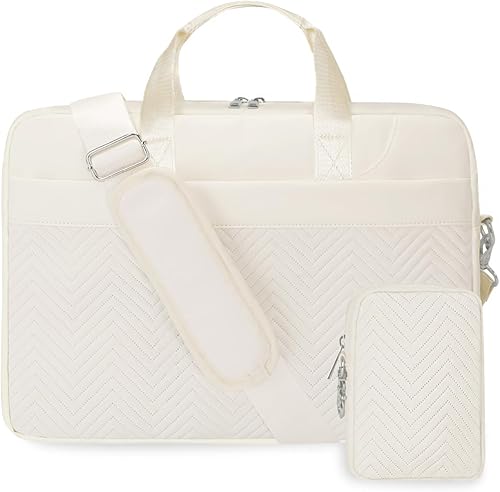 Miniatura 8 de Maletín para laptop para mujer, 15.6 pulgadas, impermeable, bolsa de trabajo para laptop con bolso de mano, bolsa de mensajero para mujer