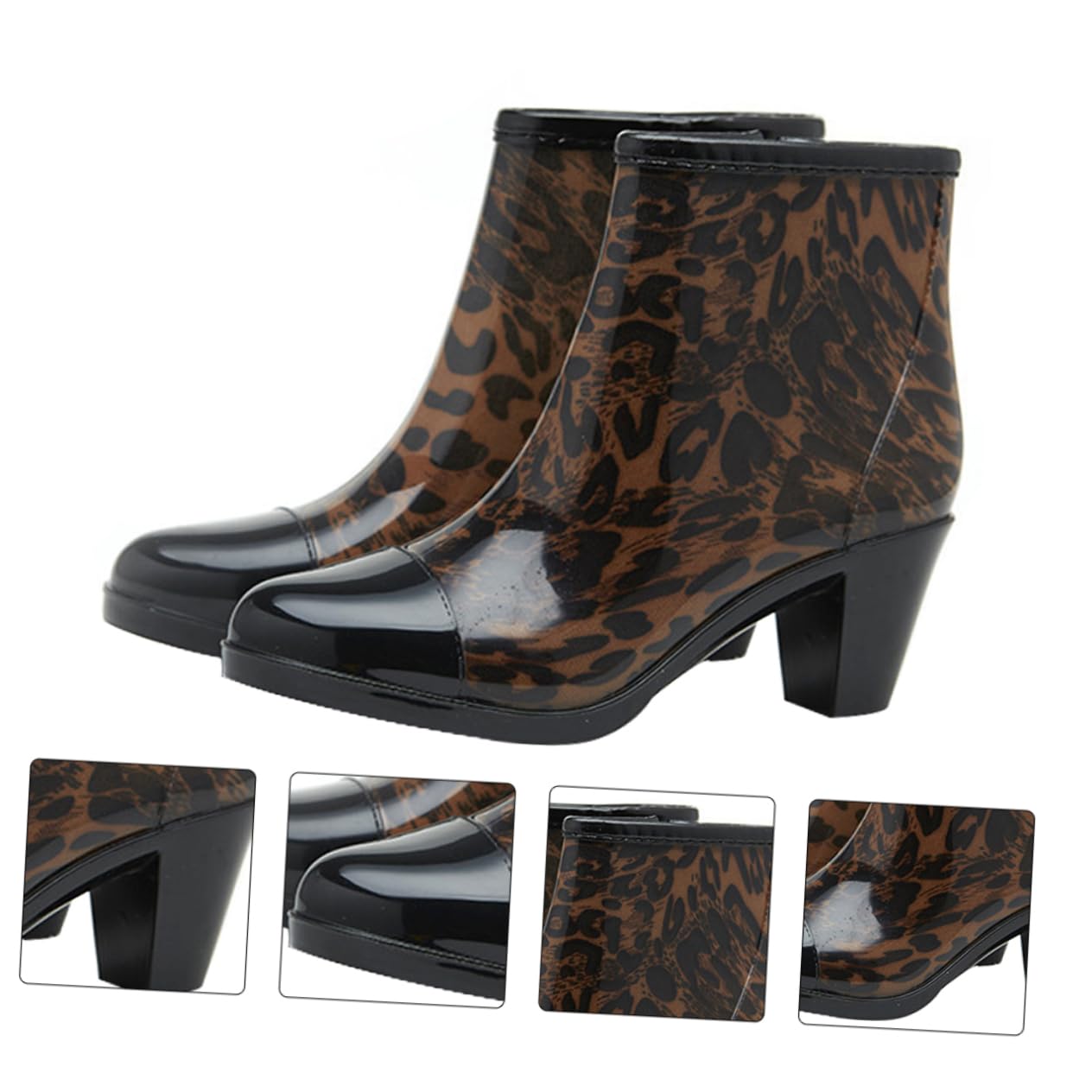 Botas De Agua De Mujer Tacones Altos Para Mujer Punta Cerrada Botines Para Con Tacon Botines De Zapatos De Tacón Para Black De Polivinilo