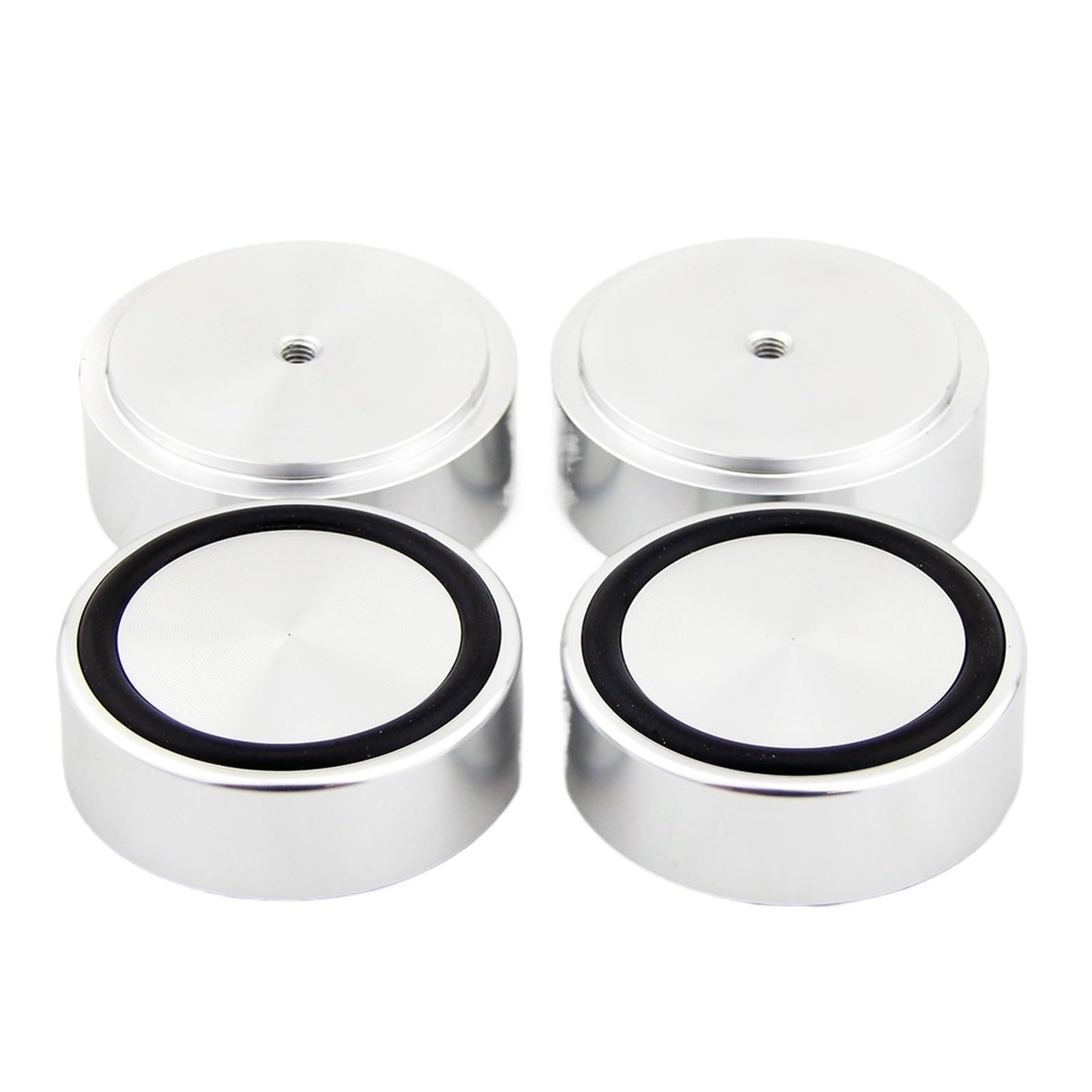 Obudowa aluminiowa podnóżek do wzmacniacza audio obudowa głośnika aluminiowa mata do stóp z tłumieniem pochłaniającym bufor 44 * 17mm(Black)