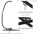Outsunny Suspension Hammock Stand chaise Hammock stand C Stand acier résistant pour suspension Hammock Air Chaise à balançoire de porche à l'extérieur (uniquement pour la construction)