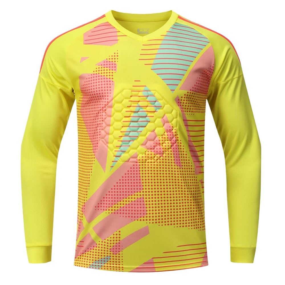 ZUYPSK Conjunto de camiseta de portero de fútbol para niños, camiseta deportiva acolchada de manga larga, equipo de protección