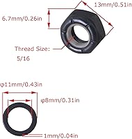Vista 2 de MEETOOT 8 piezas M8 Skateboard Truck Nuts y Skateboard Truck Axle Washers para Longboards y Skateboard