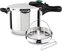 Magefesa DYNAMIC - Pack Olla Express Rápida de 5 Litros + Cestillo, Acero Inoxidable 18/10, Eficiencia Energética, Todo Tipo de Cocinas, Inducción