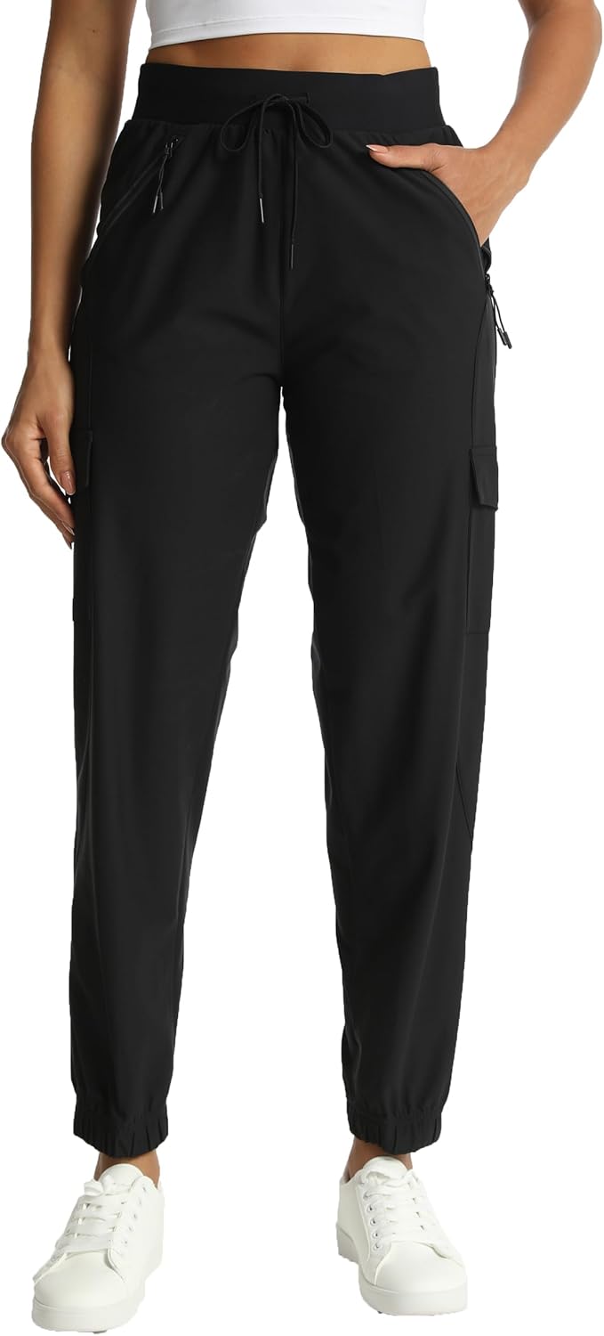 Women's Joggers with Pockets Lightweight - Water Resistant Cargo Athletic Pants for Hiking Running Camping Travel - Image 3
