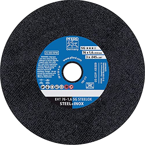 Roue plate de type 1 PFERD 69309 grain 36 pour meulage d'angle de précision