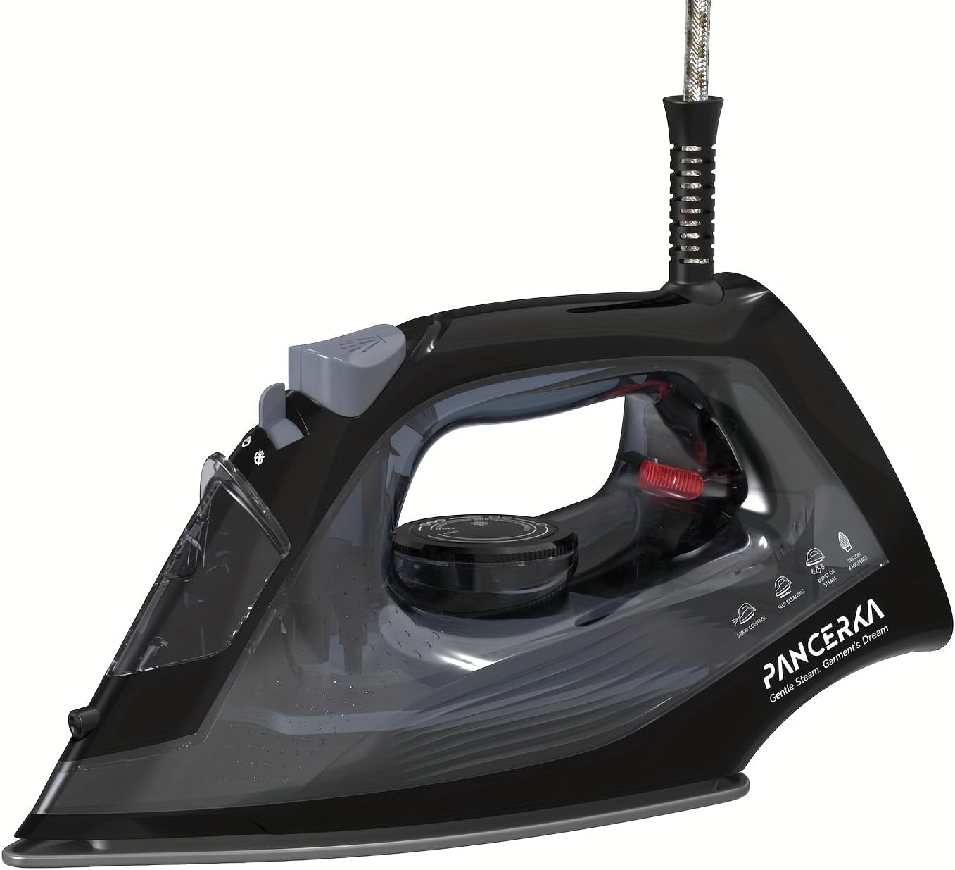 Plancha de vapor de 1600 W, plancha de vapor con control de termostato ajustable, suela antiadherente, protección de seguridad contra