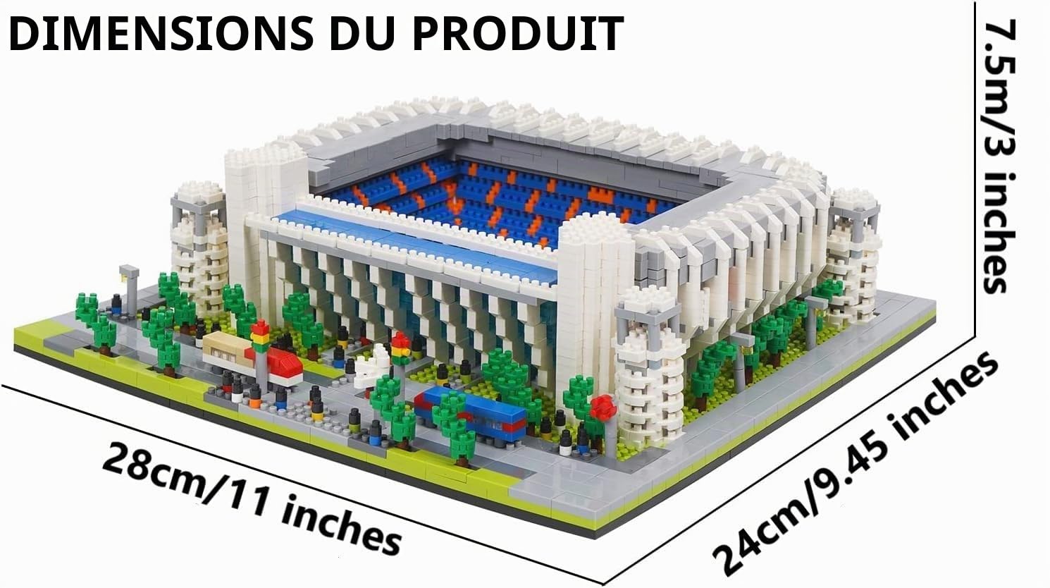JEMPET Puzzle 3D Construction Stade de Football Modèle à assembler avec Nano Blocs - Plus de 4000 Pièces (Bernabeu)