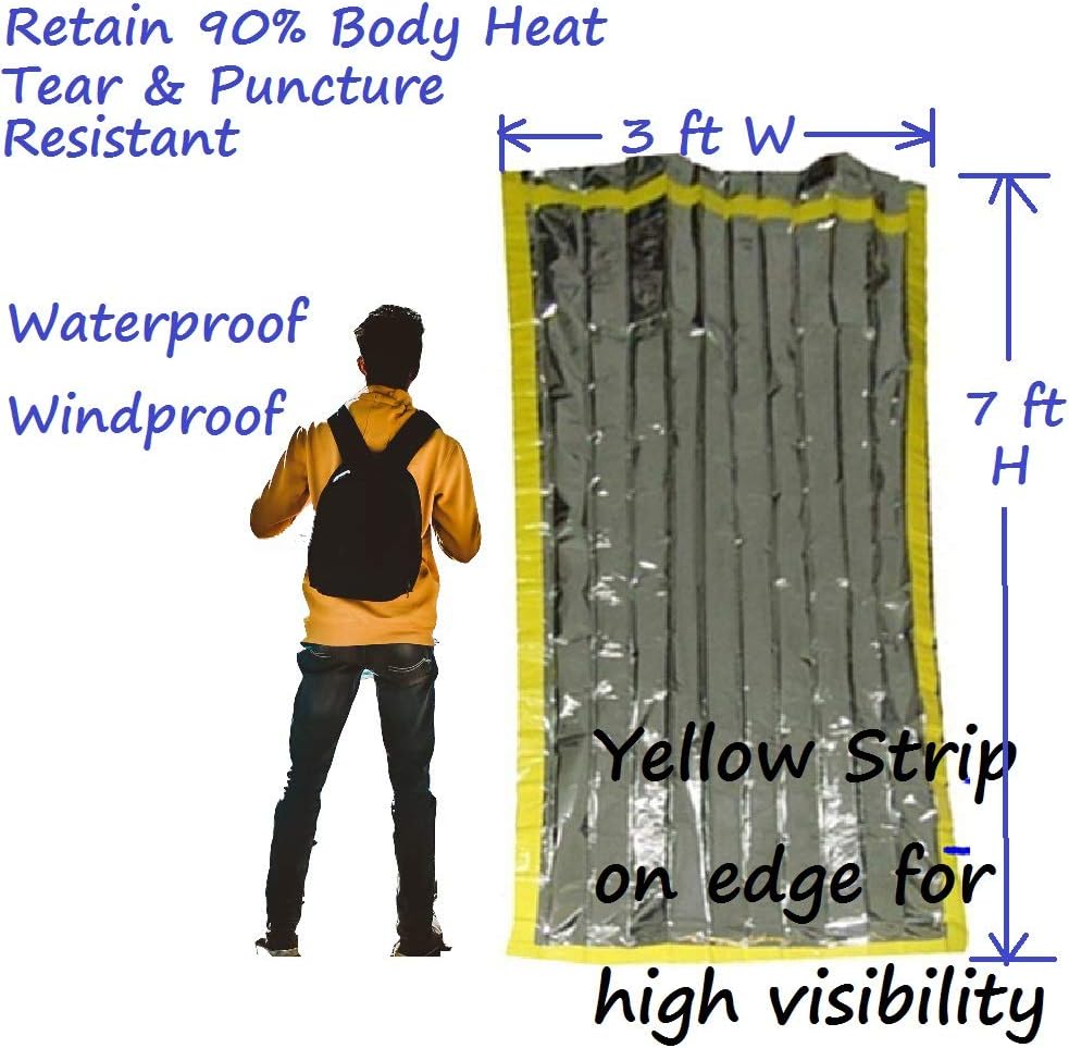 Emergency Bivy Sack Bivy Bag - Emergency Sleeping Bags 4 Pack Mylar Survival Sleeping Bag Emergency Bivvy Sack Waterproof Lightweight Foil Military Patriot Compact Gear Blanket Thermal Escape Camping : Sports & Outdoors