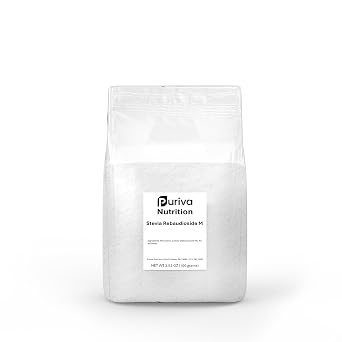 Stevia Reb M powder, Organic, All Natural, 100 grams, 4k servings, Puriva | Stevia Rebaudioside M Reb-M | Superior to Reb A, Reb D, and stevia extracts | Puriva Nutrition