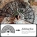 VALICLUD Women’s Handheld Folding Lace Fan, Black Vintage European Court Style, Foldable Hand Fan for Adults, Elegant Lace Hollow Design for Weddings and Fashion