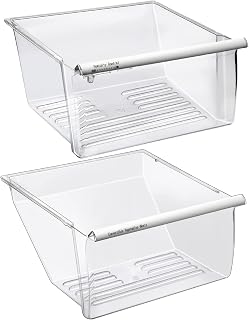 2 Pack Refrigerator Drawers, 2188656 (Upper) & 2188664 (Lower) Fridge Drawer Compatible with Whirlpool & Kenmore Refrigerator, Refrigerator Drawers Replacement with Humidity Control