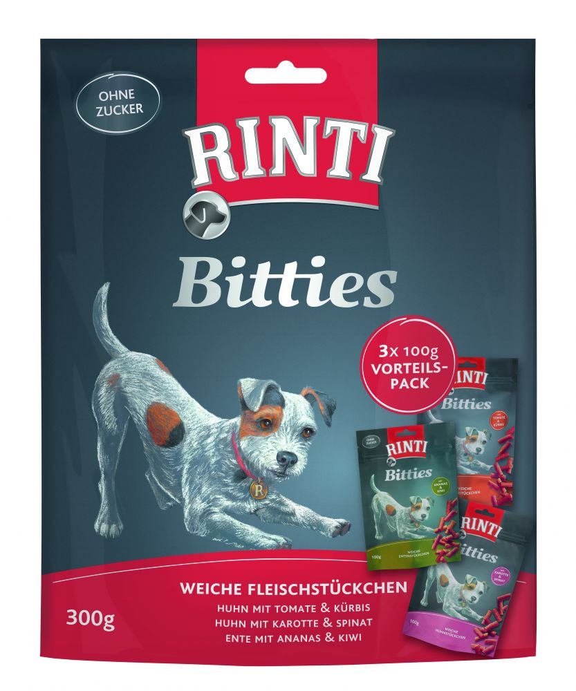 Rinti Extra Bitties Multipack con 3 variedades, 3 x 100 g, tamaño 8 x 300 g