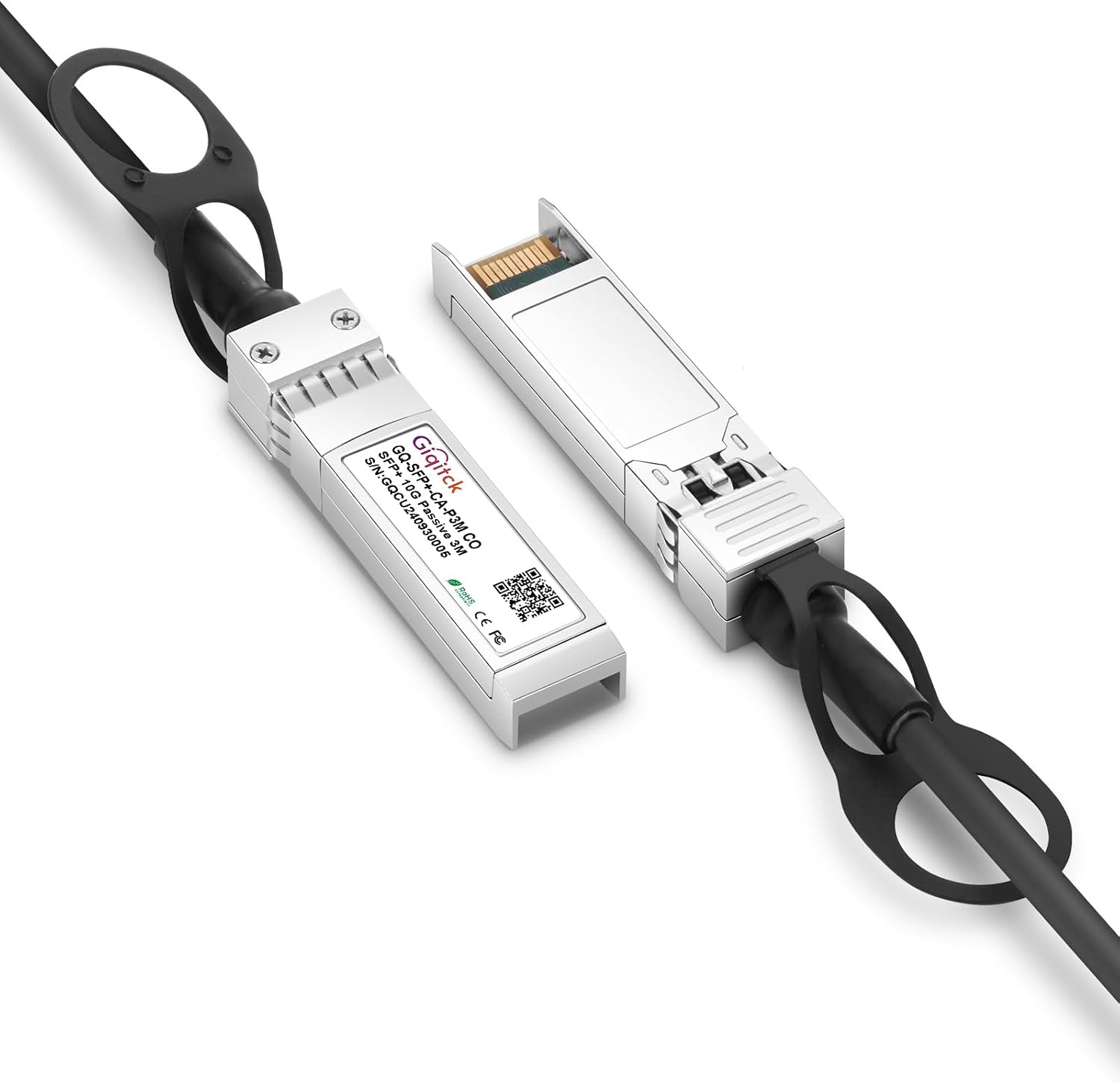 10G SFP+ DAC Cable, 3m (10ft) Passive Direct Attach Copper Twinax Cable for Cisco SFP-H10GB-CU3M, Ubiquiti, D-Link, Netgear, Mikrotik, Open Switch Devices-2pcs