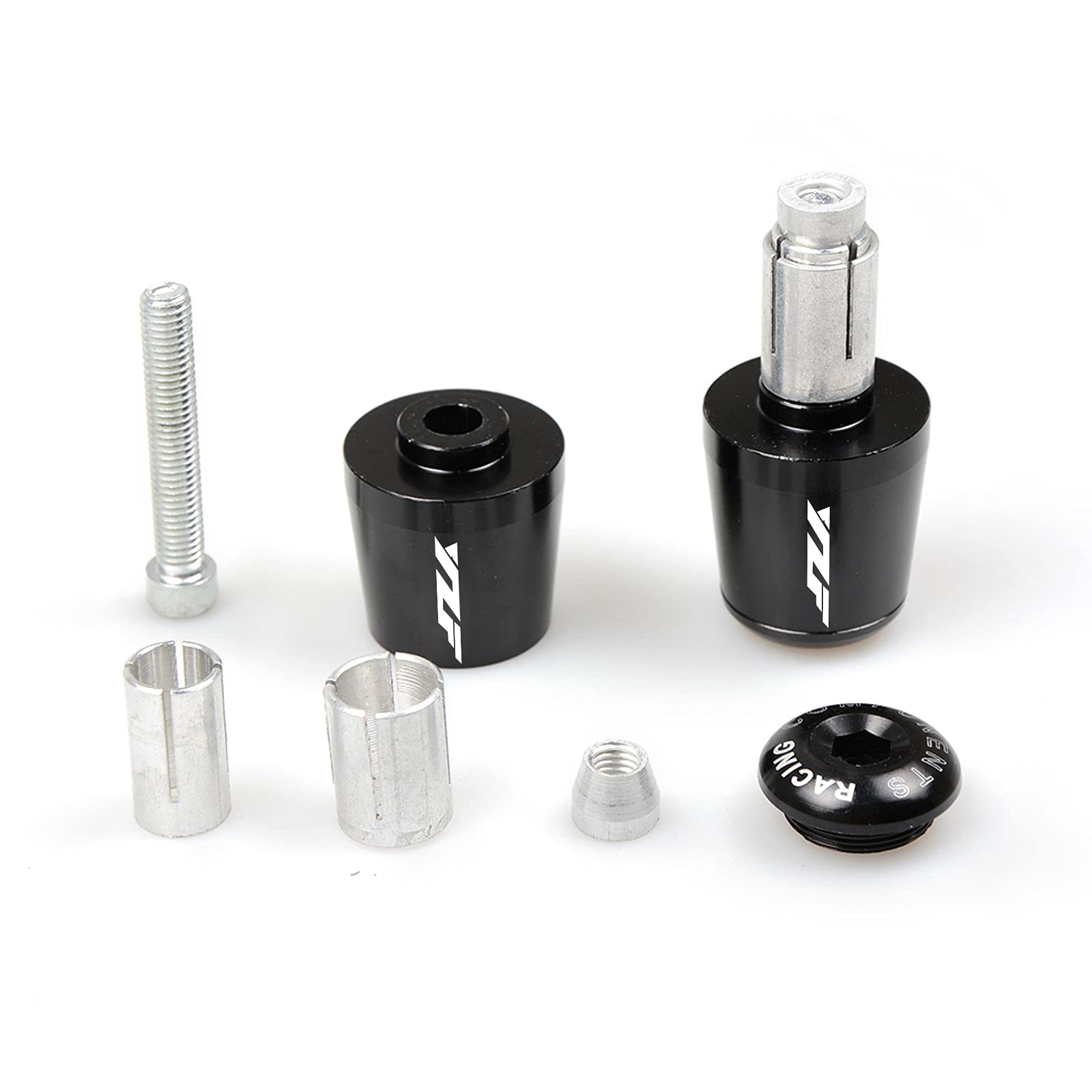 22mm 7/8"Tappi di Chiusura a Mano a Moto Compatibile con YZF R1 R6 R125 R65 R3 600R Nero