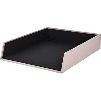 R ssler SOHO Letter Tray A4 Document Tray A4 Desk Organiser Made of Paper Storage Compartments Stackable Office Organiser Desk Accessories 32 x 26 x 6 cm 1 Piece Colour Pink Powder Stackable storage compartments document tray for letters documents files and desk organisation