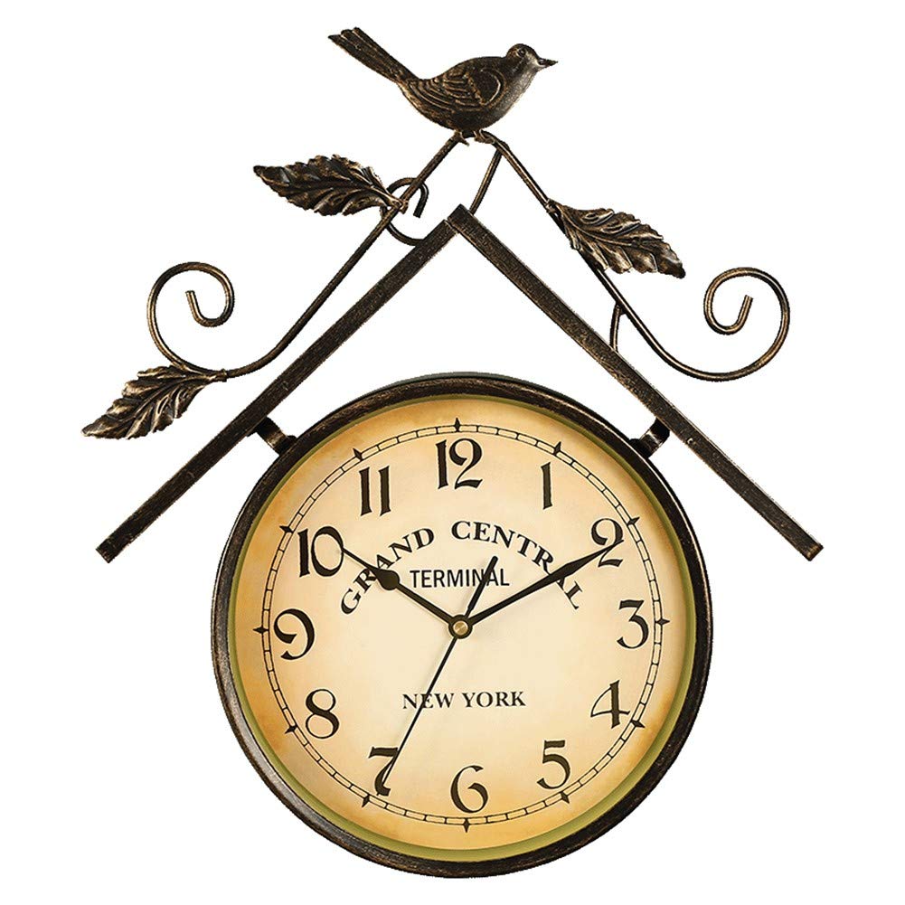 Horloge murale rétro silencieuse non-cochant en métal vintage pour maison et grand salon