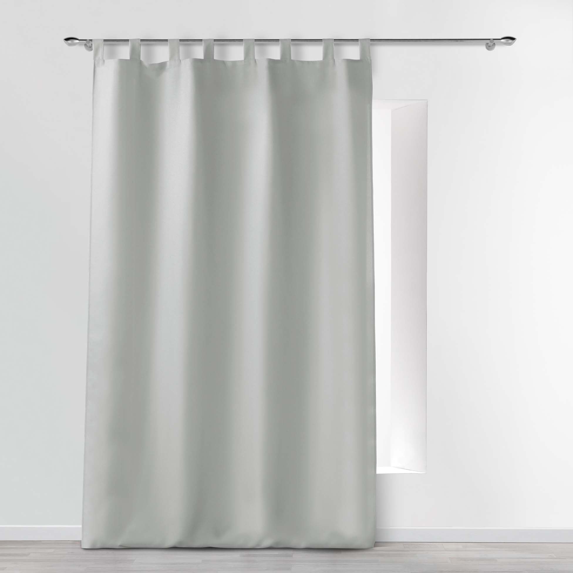 Douceur d'intérieur - 1600516, Vorhang Passanten, 140 X 260 cm, Essentiel, Polyester Unifarben, Grau