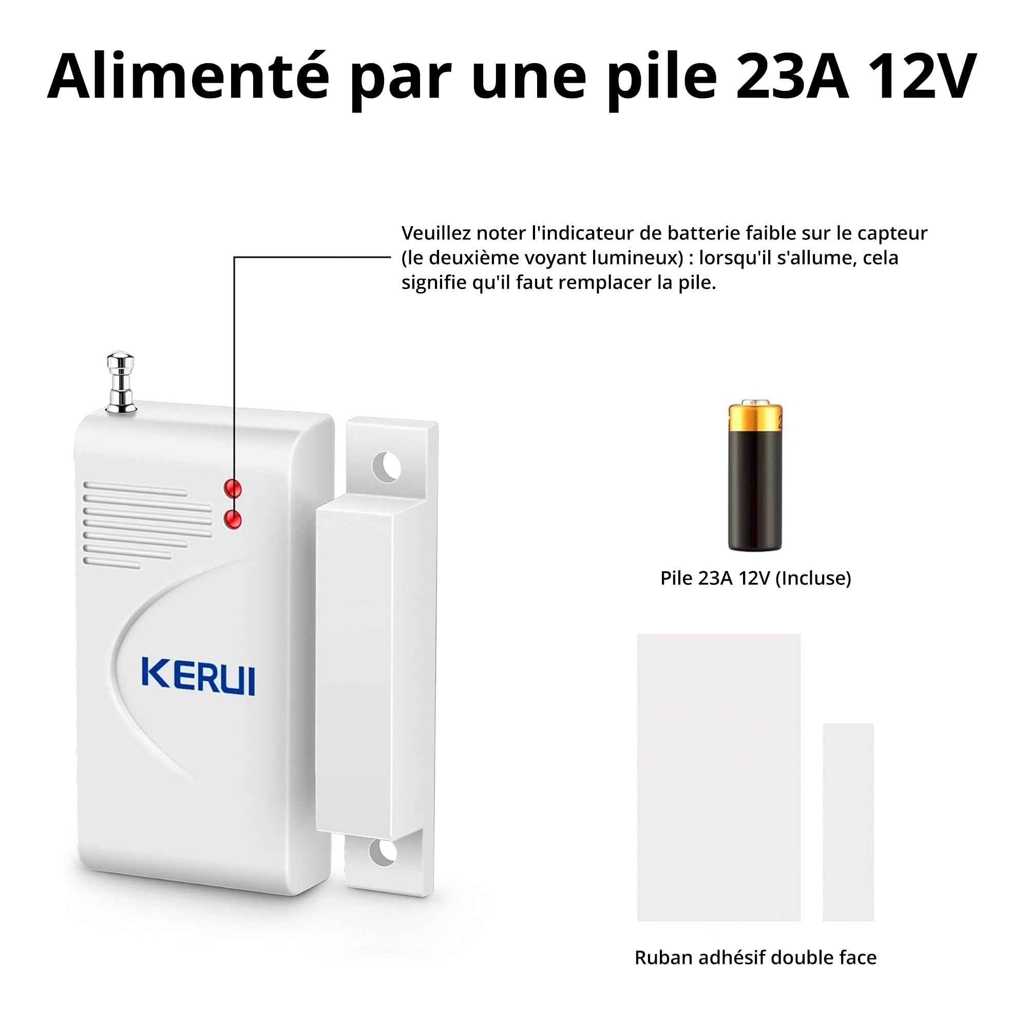 Kit Alarme Maison 7 Pièces Sirène 115 DB Capteur Mouvement Porte Fenêtre Système Sécurité Télécommande