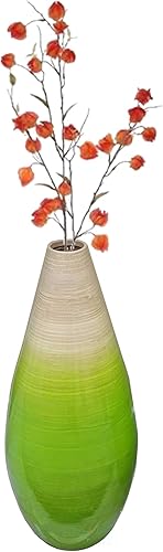 Miniatura 1 de Florero contemporáneo de bambú con diseño de lágrima para comedor, sala de estar, decoración de entrada, llénalo con ramas o flores secas, pequeño