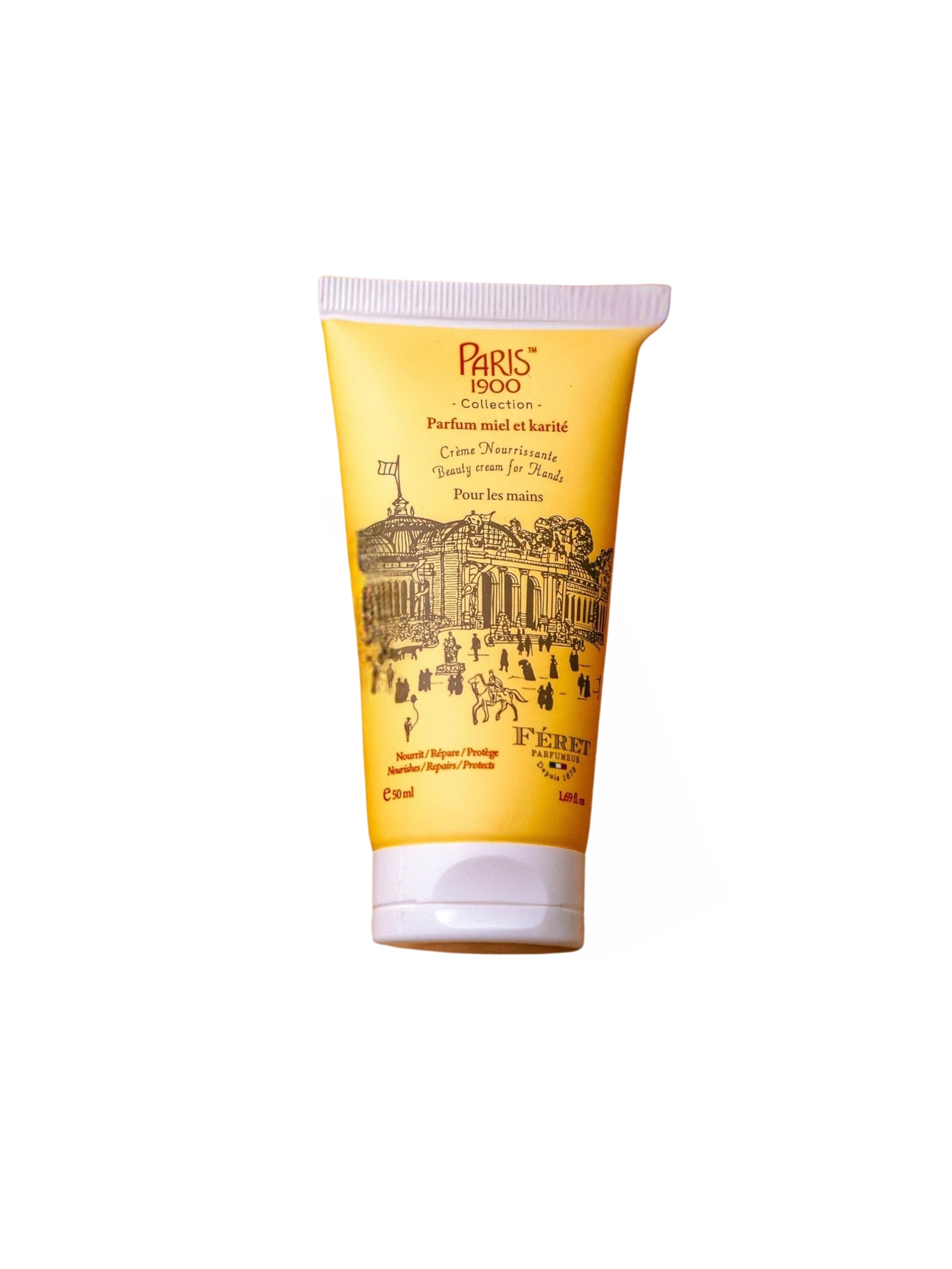 Feret Parfumeur Honey Foot & Hand Cream - Deeply Moisturizing Cream for Dry Cracked Hands, Feet & Heels, Hydrating Honey & Shea Butter, Made in France, 50ml