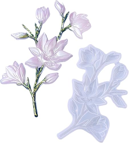 Moldes de silicona de flores de magnolia, moldes de resina floral 3D, molde de fundición epoxi para decoración de arte, moldes de manualidades