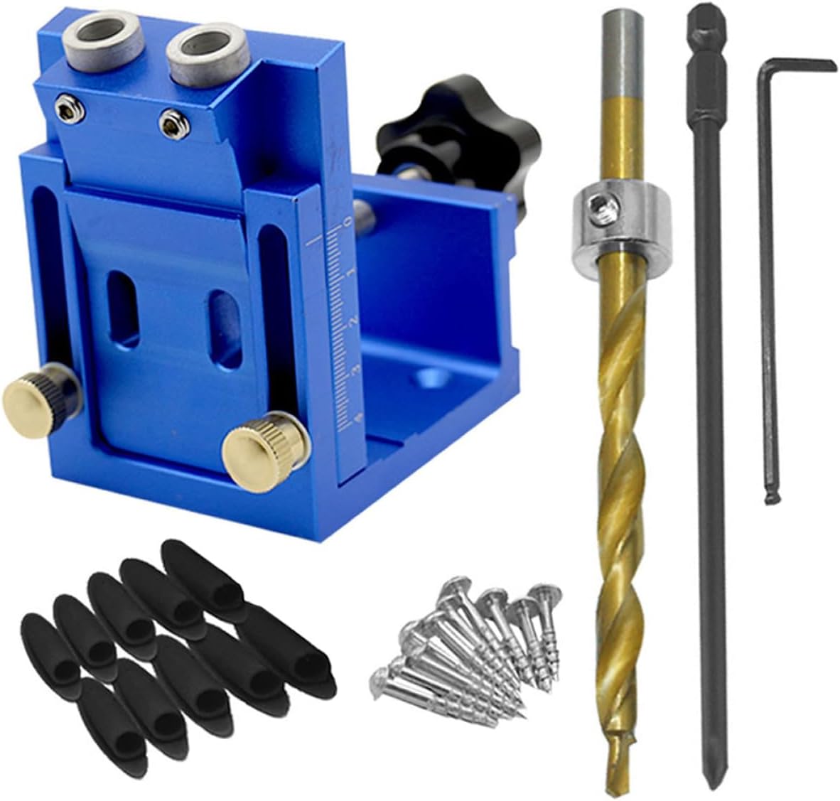 Tofficu Pocket Hole Locator Kit 15 Degree Portable for Woodworking Adjustable Carpentry Tools and Accessories for DIY Projects and Furniture Assembly 1 Set Random Color