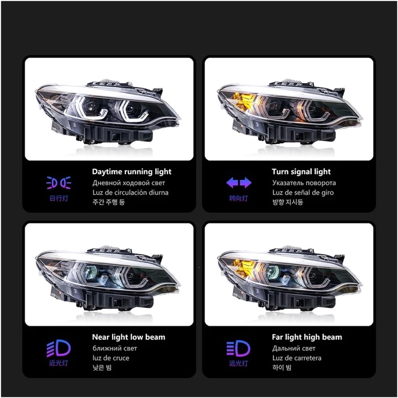 車のライト BMW 2 シリーズ F22 ヘッドライト 2014-2019 LED 
