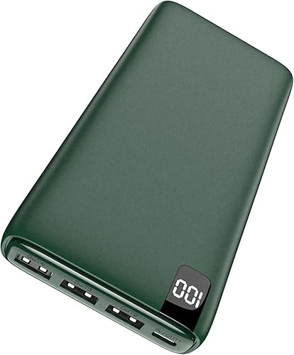 IXNINE Power Bank - Cargador portátil de 26800 mAh, cargador de teléfono de alta capacidad, batería externa compacta con pantalla LED y 4 salidas de