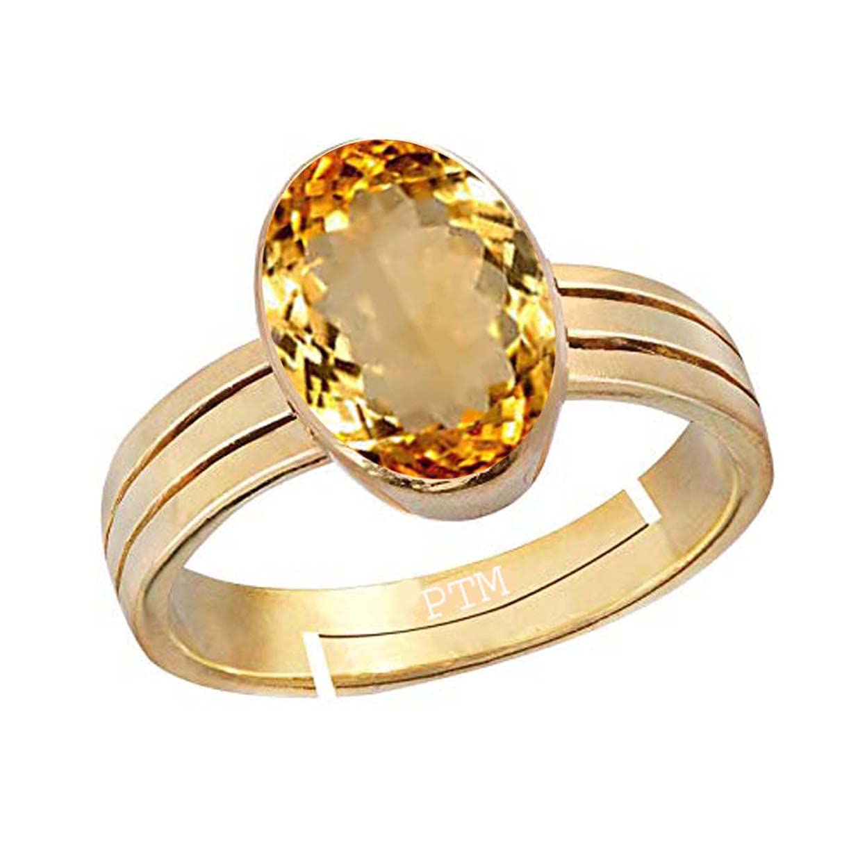 Natural Citrine/Sunehla 6.25 Ratti or 5.5 Carat Astrological Certified Gemstone Panchdhatu/5 Metals Gold Plated Adjustable Ring for Men & Women - fba2625-image-38