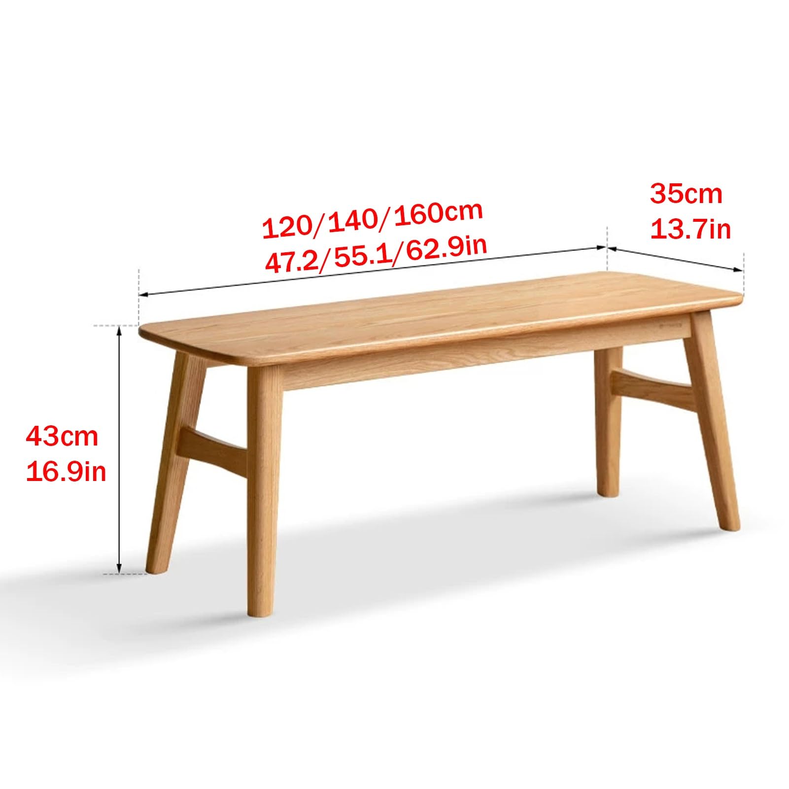 Banc de salle à manger, banc en bois, banc d'entrée avec coin arrondi, banc en bois de ferme, barre transversale renforcée, bancs de table, banc de table de cuisine, robuste et stable(160cm/6