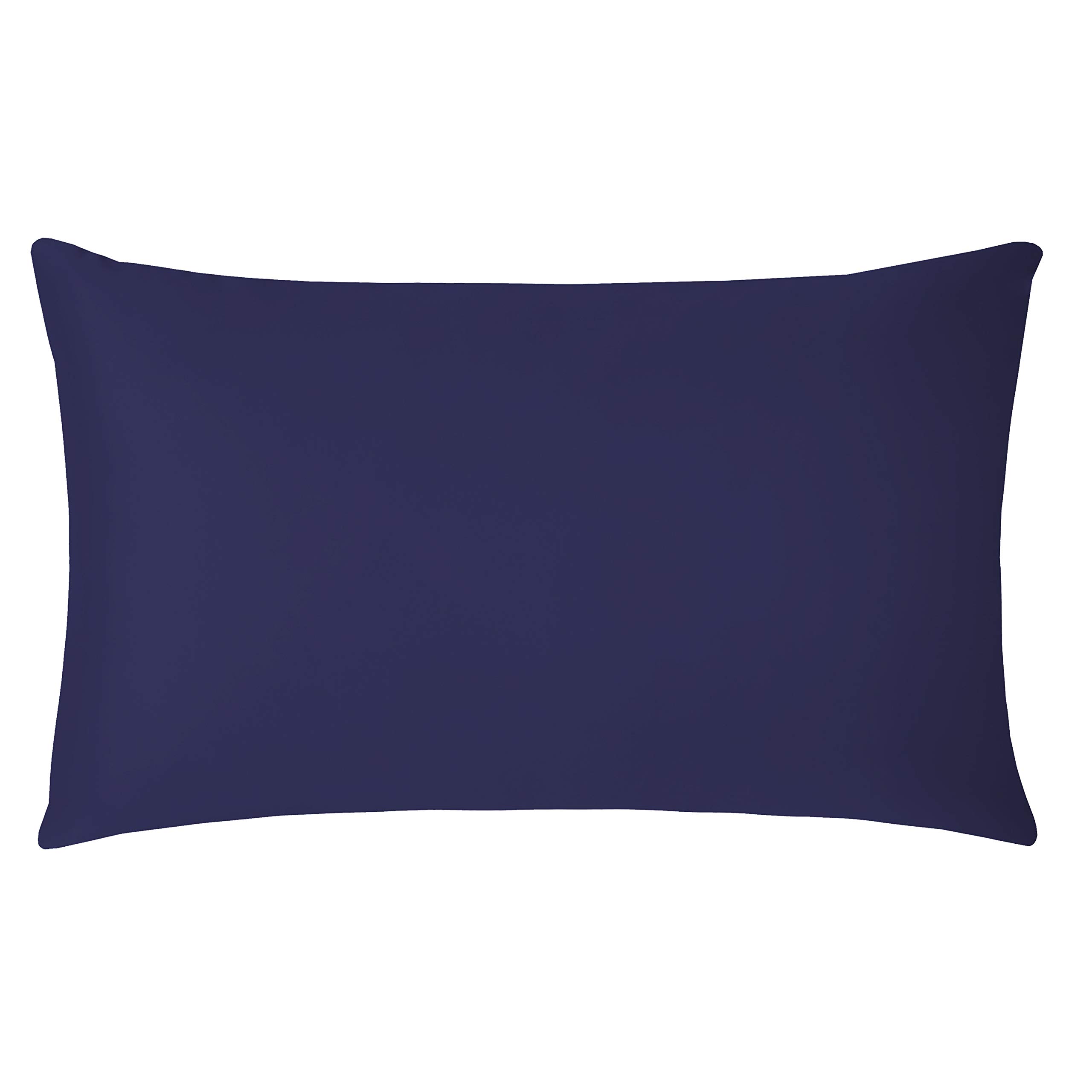 Sitara Trading Ltd T152 Flat Sheet Easy Care Polycotton Plain Dyed Bedding Uk Bed Size Navy Blue 2 PIECES OF PILLOWCASE