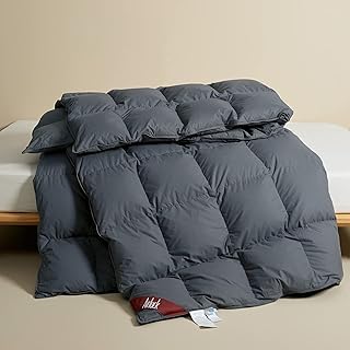 Airluck Luxury Feather Down Comforter King Size, Medium Warm All Seasons Duvet Insert Filling with 60oz Greyduck Feather a...
