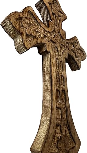 Miniatura 6 de Iconsgr Handmade Wooden Holy Orthodox Religious Wood Carved Wall Cross Christ Crucifix Athos 85