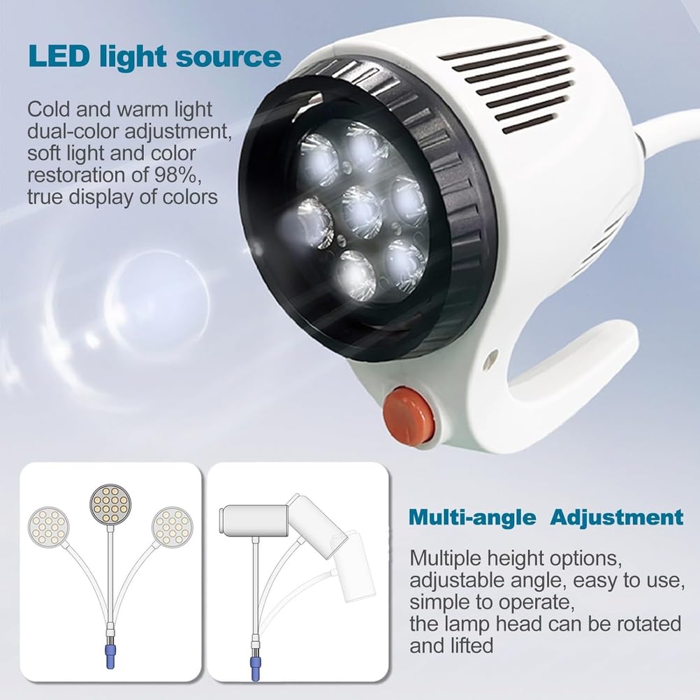 Lampada per Visita Medica a LED, Lampada per Visita chirurgica, Lampada di Illuminazione ausiliaria chirurgica a Luce Fredda, Lampada Mobile per Trattamento ospedaliero per Animali Domestici