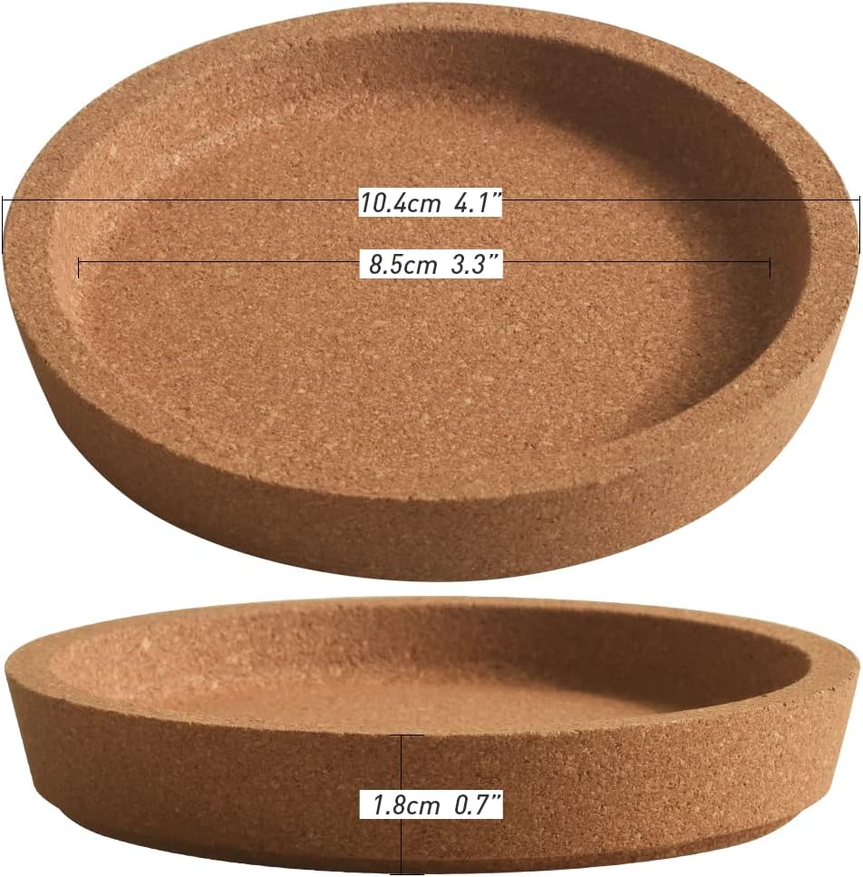 ionEgg Cork Coasters, Etra Thick with Rising Rim Reusable Absorbent Cup Coaster, Stackable, Pack of 4