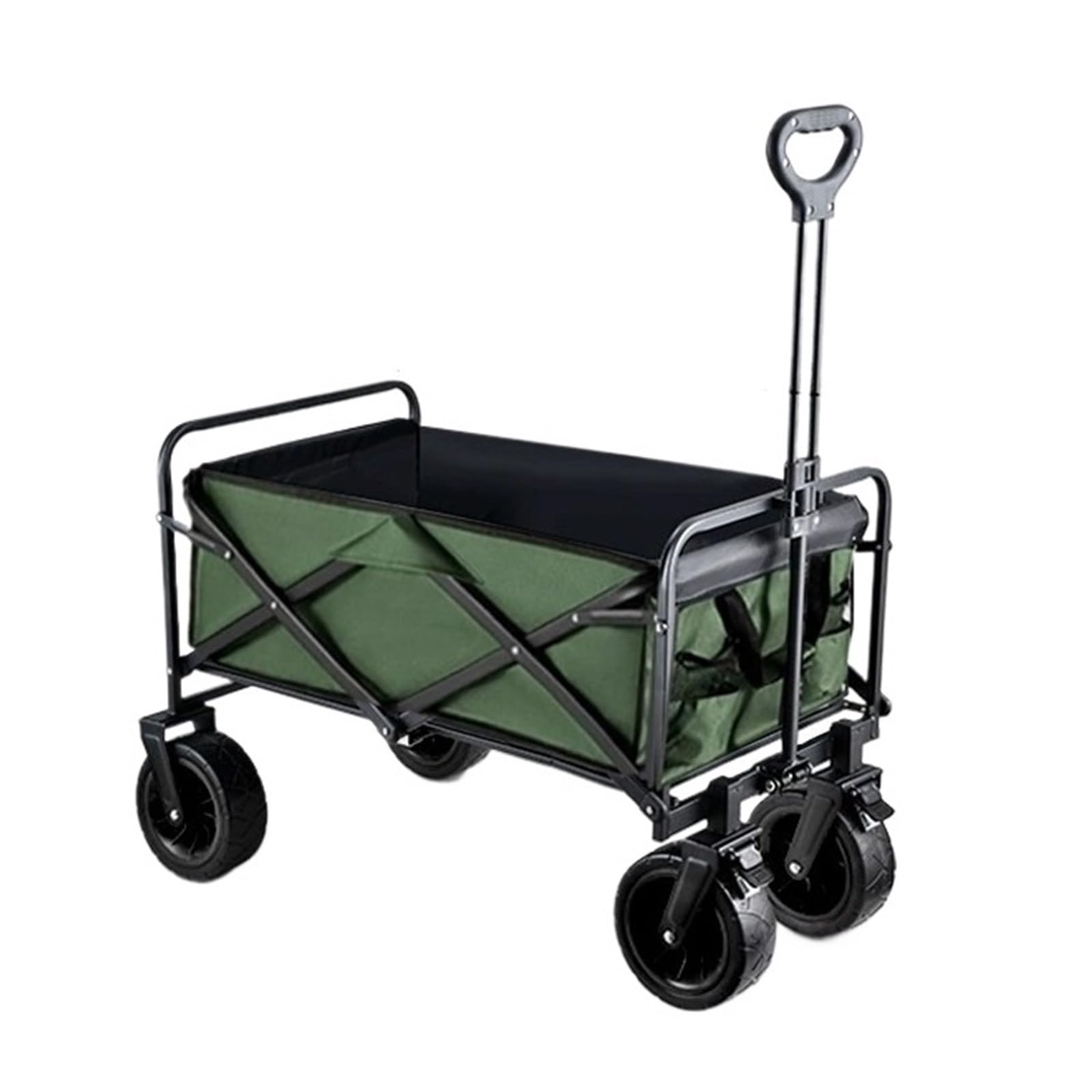 Wagons Carts Foldable, Collapsible Folding Utility Wagon, Multipurpose Indoor Outdoor Cart for Garden, Beach, Park, Shopping,Collapsible Wagon(Green)