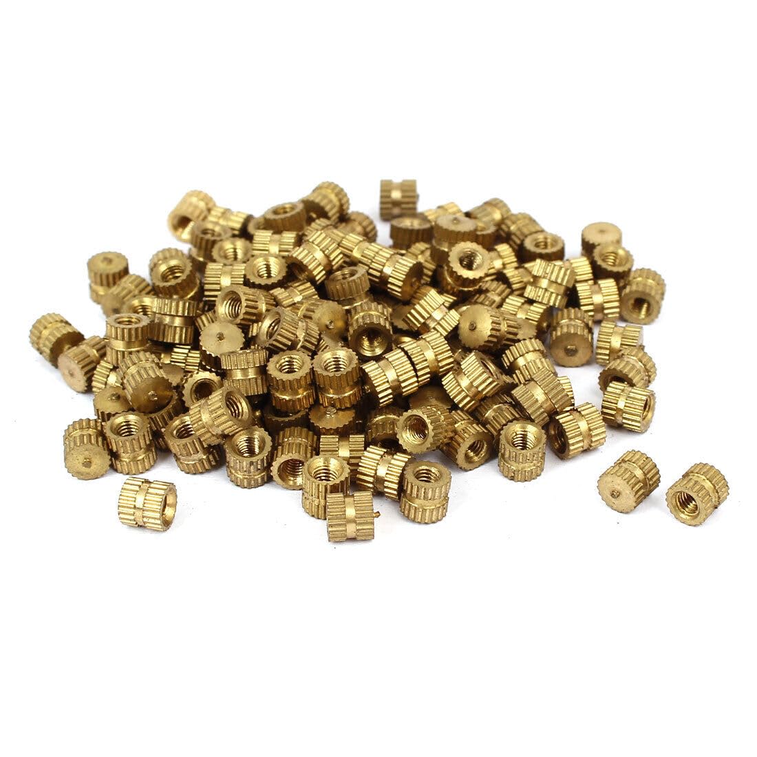 Tool Parts and Accessories M3 X 5mm 5.3mm OD Brass Threaded Insert Embedment Knurled Thumb Nut 100PCS (#CN-140824-07111)