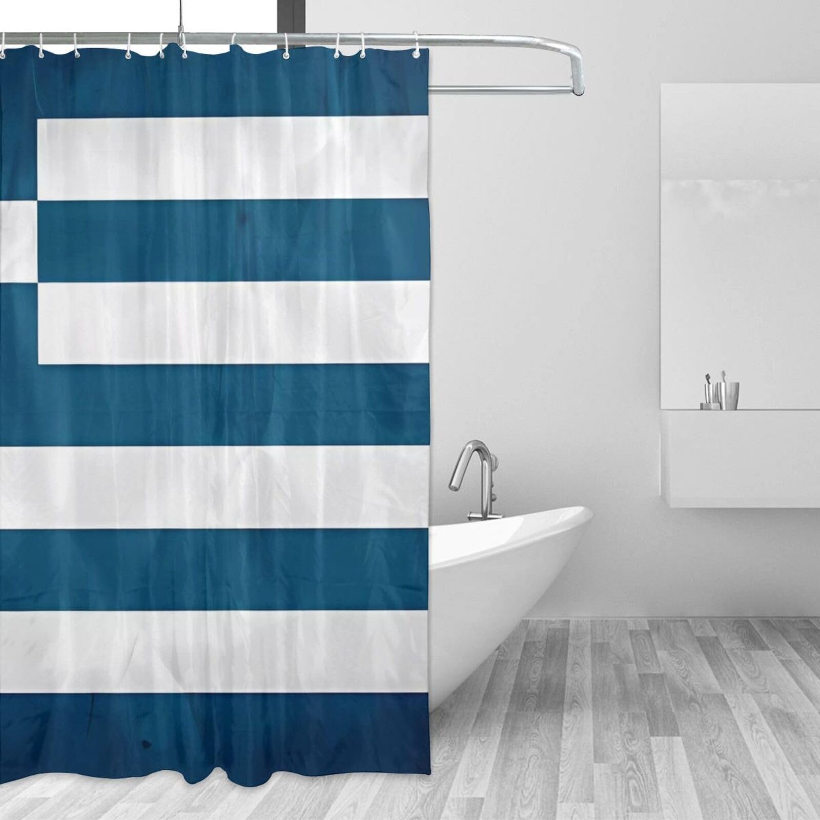 Rideau de douche baignoire imperméable drapeau grec contre éclaboussures
