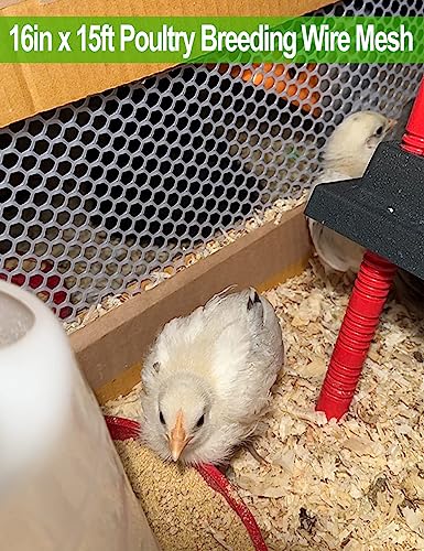 image for TOYPOPOR 16In x 15Ft Plastic Chicken Wire Fence Mesh, Hexagonal Fencin