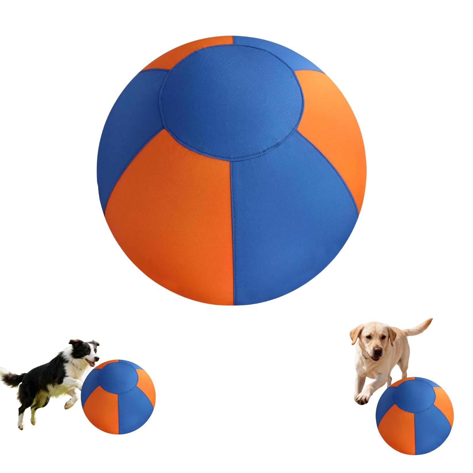 Balle de troupeau pour chiens, jouet gonflable résistant à l’usure avec poignée et pompe, grand jouet gonflable pour animaux de compagnie résistant à l’usure, balle jumbo apaisante pour chiens (Orange