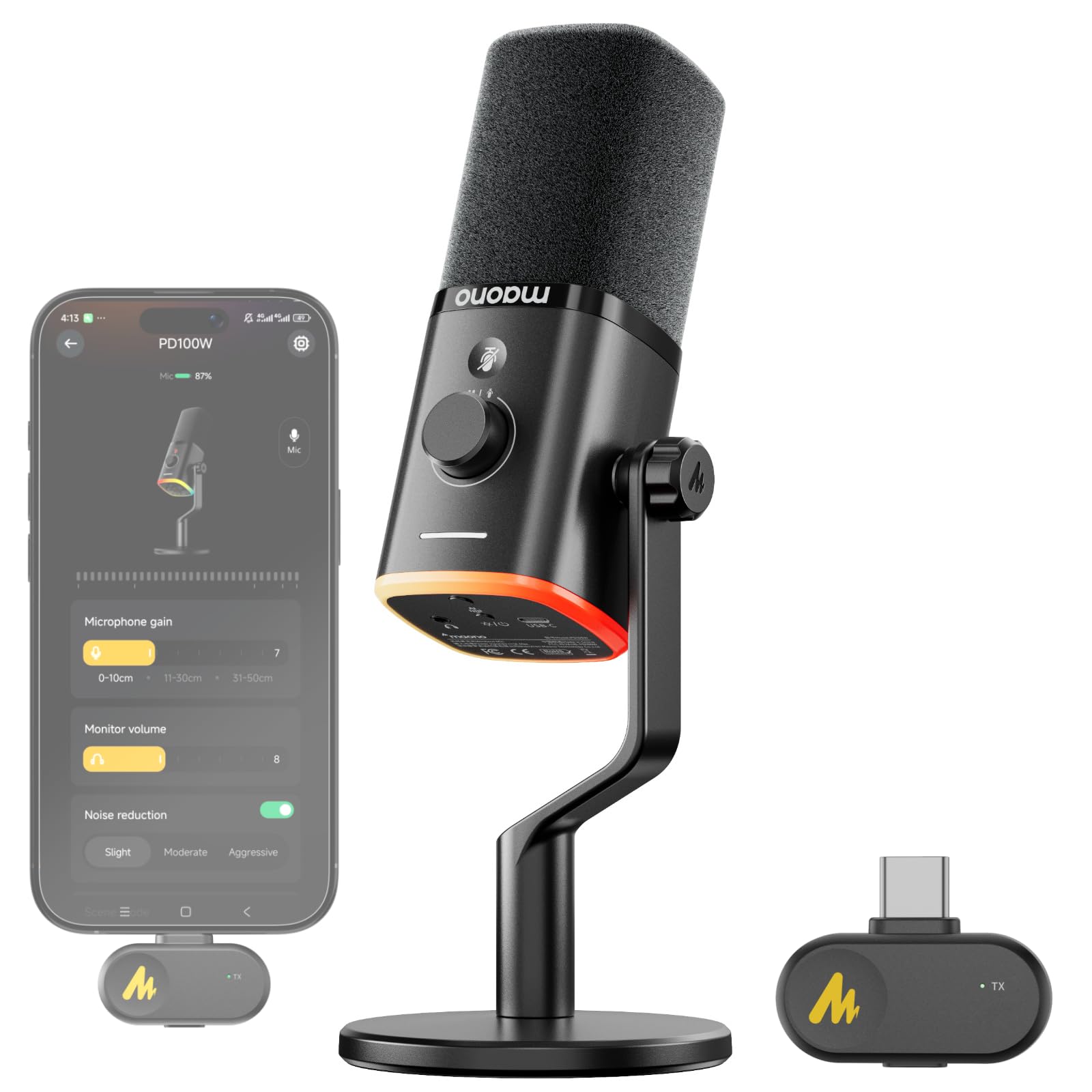 MAONO PD100W Wireless Dynamic Gaming Microphone