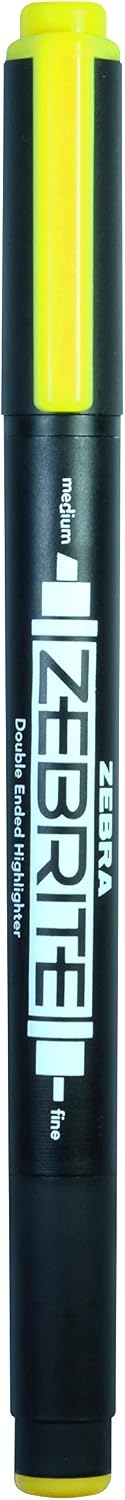 Zebra Pen Zebrite Double-Ended Highlighter, Medium Chisel Point and Fine Point, Assorted Colors, 5-Count