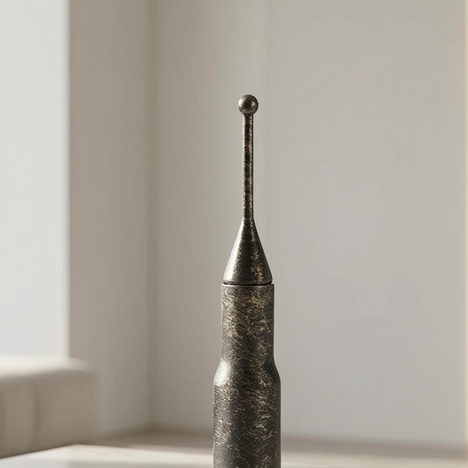Figurina Spaziale per Bambini Statuetta Astronave Mini Decorazione Modello da Appoggio in Metallo Stile d'Epoca con Punta Affusolata E Asta Antenna, 90 90 350mm